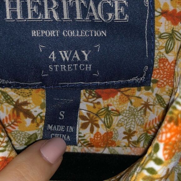 Men's Heritage Fall Leaves Short Sleeve Button Down Shirt - Picture 5 of 7